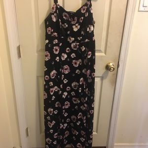 Black Flowered Maxi Dress
